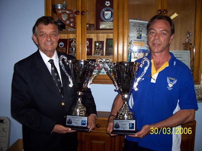 Terry Seacy and Phil Sampson with trophies