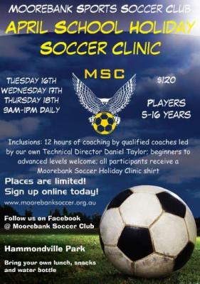 April school holiday soccer clinic